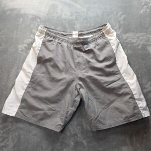 Nike Mesh Lined Swim Trunks Men's Size M Grey/White